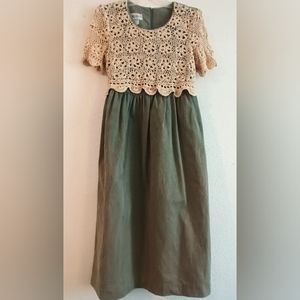 Feminine:: Vintage Plaza South Crocheted Cottagecore Women's Dress Size 12